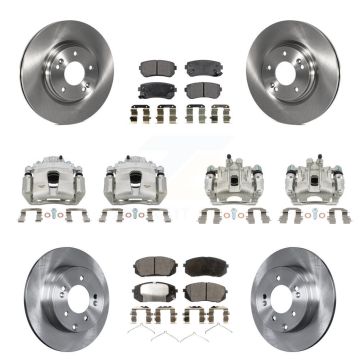 Front Rear Disc Brake Caliper Rotors And Ceramic Pads Kit (10Pc) For Hyundai Sonata KC8-101100T