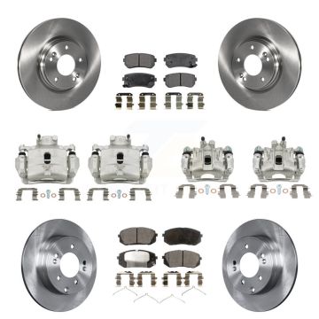 Front Rear Disc Brake Caliper Rotors And Ceramic Pads Kit (10Pc) For Hyundai Sonata KC8-101101T