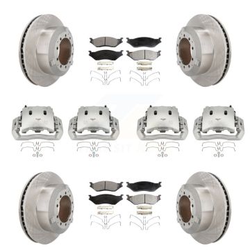 Front Rear Brake Caliper Rotors Semi-Metallic Pad Kit (10Pc) For International TerraStar KC8-101103P