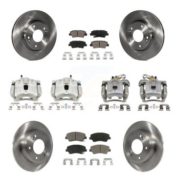 Front Rear Disc Brake Caliper Rotors And Ceramic Pads Kit (10Pc) For Hyundai Elantra KC8-101104C
