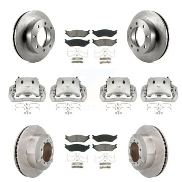 Front Rear Brake Caliper Rotors & Semi-Metallic Pad Kit (10Pc) For Ford F-450 Super Duty KC8-101104S