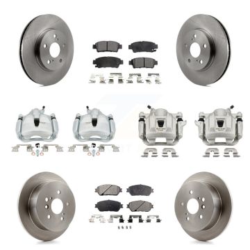Front Rear Disc Brake Caliper Rotor & Ceramic Pad Kit (10Pc) For 2004-2010 Toyota Sienna KC8-101104T
