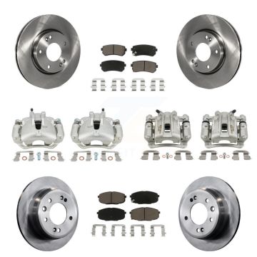 Front Rear Disc Brake Caliper Rotors And Ceramic Pads Kit (10Pc) For Hyundai Elantra KC8-101105C