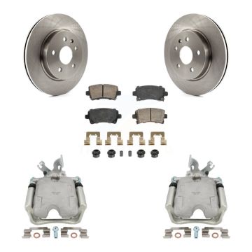 Rear Disc Brake Caliper Rotors And Ceramic Pads Kit For 2010-2011 Buick LaCrosse KC8-101106N