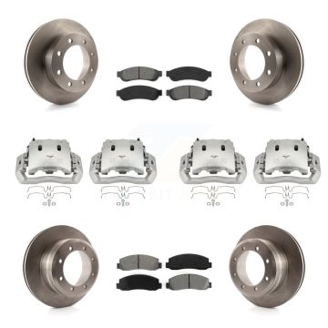Front Rear Brake Caliper Rotors & Semi-Metallic Pad Kit (10Pc) For Ford F-450 Super Duty KC8-101106S