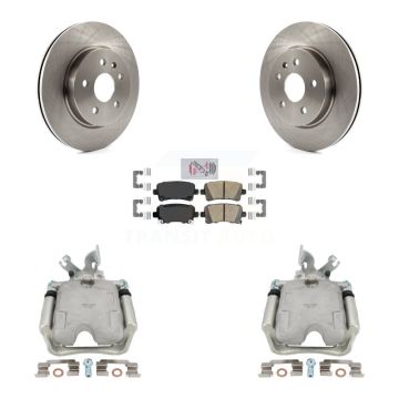 Rear Disc Brake Caliper Rotors And Ceramic Pads Kit For 2010-2011 Buick LaCrosse KC8-101107N