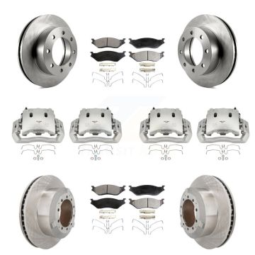 Front Rear Brake Caliper Rotors & Semi-Metallic Pad Kit (10Pc) For Ford F-450 Super Duty KC8-101107P