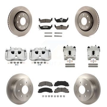 Front Rear Brake Caliper Rotor & Ceramic Pad Kit (10Pc) For Ford F-150 With 7 Lug Wheels KC8-101108C