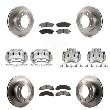 Front Rear Brake Caliper Rotors & Semi-Metallic Pad Kit (10Pc) For Ford F-250 Super Duty KC8-101108S