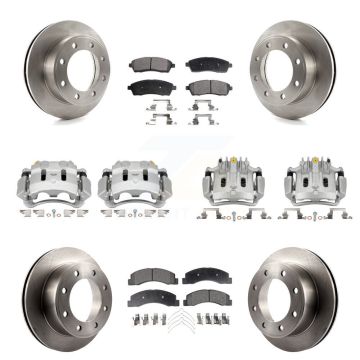 Front Rear Disc Brake Caliper Rotor Ceramic Pad Kit (10Pc) For Ford F-250 Super Duty 4WD KC8-101109T