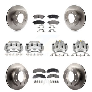 Front Rear Disc Brake Caliper Rotor And Ceramic Pad Kit (10Pc) For Ford F-250 Super Duty KC8-101110T