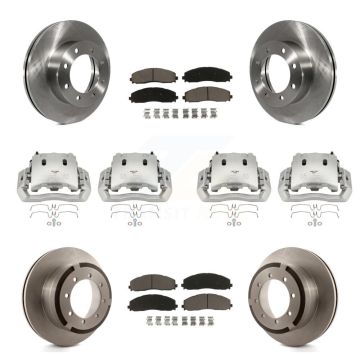 Front Rear Disc Brake Caliper Rotor And Ceramic Pad Kit (10Pc) For Ford F-450 Super Duty KC8-101111C