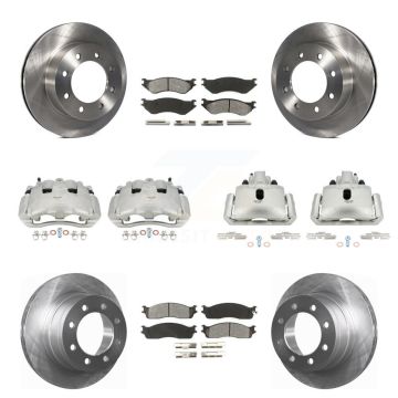 Front Rear Disc Brake Caliper Rotors And Semi-Metallic Pad Kit (10Pc) For Dodge Ram 1500 KC8-101112S