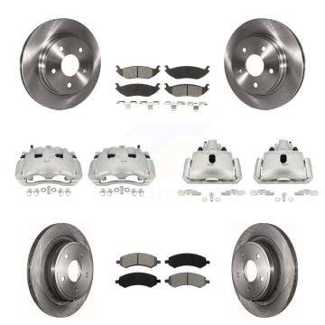 Front Rear Disc Brake Caliper Rotors And Semi-Metallic Pad Kit (10Pc) For Dodge Ram 1500 KC8-101113S