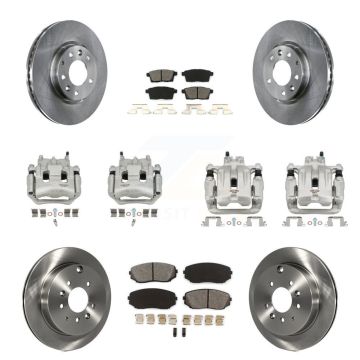 Front Rear Brake Caliper Rotors & Semi-Metallic Pad Kit (10Pc) For 07-09 Lincoln MKX FWD KC8-101114S