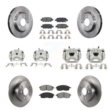 Front Rear Disc Brake Caliper Rotors And Semi-Metallic Pads Kit (10Pc) For Nissan Sentra KC8-101116S