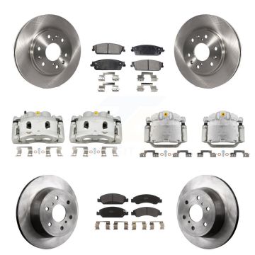 Front Rear Brake Caliper Rotors Semi-Metallic Pad Kit (10Pc) For Chevrolet GMC Sierra XL KC8-101117P