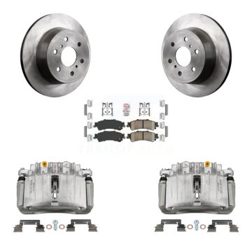 Rear Brake Caliper Rotor Ceramic Pad Kit For 07 GMC Sierra 1500 Classic With 7200 Lb GVW KC8-101118N