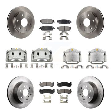 Front Rear Disc Brake Caliper Rotors Ceramic Pad Kit (10Pc) For Chevrolet Silverado 1500 KC8-101119T