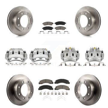 Front Rear Disc Brake Caliper Rotor Ceramic Pad Kit (10Pc) For Ford F-250 Super Duty 4WD KC8-101120C