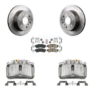 Rear Brake Caliper Rotor Ceramic Pad Kit For 07 GMC Sierra 1500 Classic With 7200 Lb GVW KC8-101120N