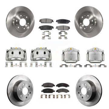 Front Rear Brake Caliper Rotor Semi-Metallic Pad Kit (10Pc) For Chevrolet Silverado 1500 KC8-101120P