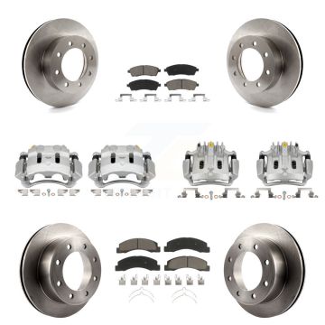 Front Rear Disc Brake Caliper Rotor And Ceramic Pad Kit (10Pc) For Ford F-250 Super Duty KC8-101121C