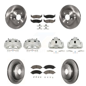 Front Rear Disc Brake Caliper Rotors And Ceramic Pads Kit (10Pc) For Dodge Ram 1500 KC8-101124C