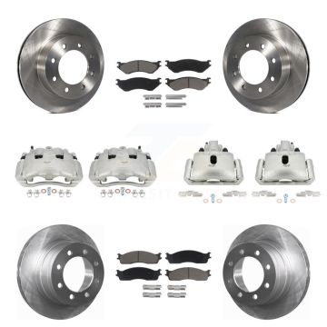 Front Rear Disc Brake Caliper Rotors And Ceramic Pads Kit (10Pc) For Dodge Ram 1500 KC8-101125C