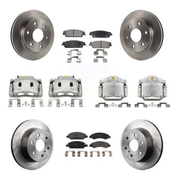 Front Rear Disc Brake Caliper Rotor And Semi-Metallic Pad Kit (10Pc) For GMC Sierra 1500 KC8-101125P