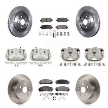 Front Rear Disc Brake Caliper Rotors And Ceramic Pads Kit (10Pc) For Toyota Highlander KC8-101126T
