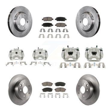 Front Rear Disc Brake Caliper Rotors And Ceramic Pads Kit (10Pc) For Nissan Sentra KC8-101128C