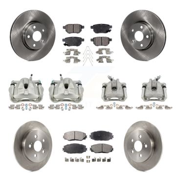 Front Rear Brake Caliper Rotors Ceramic Pad Kit (10Pc) For Toyota Corolla Matrix Pontiac KC8-101130T