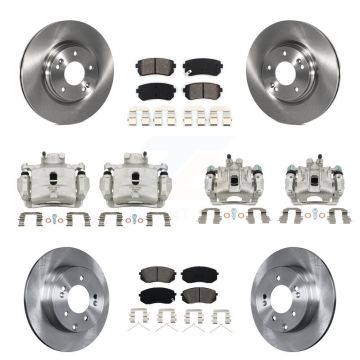 Front Rear Disc Brake Caliper Rotors And Semi-Metallic Pad Kit (10Pc) For Hyundai Sonata KC8-101131S