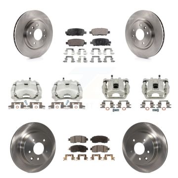 Front Rear Disc Brake Caliper Rotors And Semi-Metallic Pads Kit (10Pc) For Nissan LEAF KC8-101132P