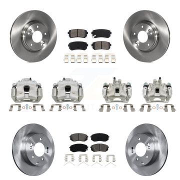 Front Rear Disc Brake Caliper Rotors And Semi-Metallic Pad Kit (10Pc) For Hyundai Sonata KC8-101133S