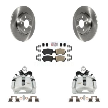 Rear Disc Brake Caliper Rotors And Ceramic Pads Kit For 2009 Audi A4 Quattro Convertible KC8-101135N
