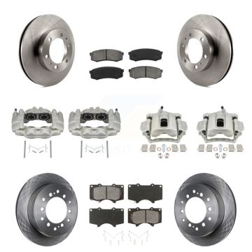 Front Rear Disc Brake Caliper Rotor & Semi-Metallic Pad Kit (10Pc) For Toyota FJ Cruiser KC8-101136S