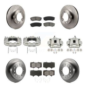 Front Rear Disc Brake Caliper Rotor & Semi-Metallic Pad Kit (10Pc) For Toyota FJ Cruiser KC8-101137S