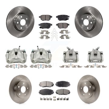 Front Rear Disc Brake Caliper Rotors And Semi-Metallic Pads Kit (10Pc) For Toyota Matrix KC8-101139P