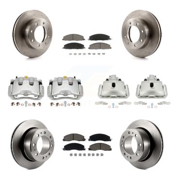 Front Rear Brake Caliper Rotors Ceramic Pad Kit (10Pc) For 12 Ram 1500 With 8 Lug Wheels KC8-101142C