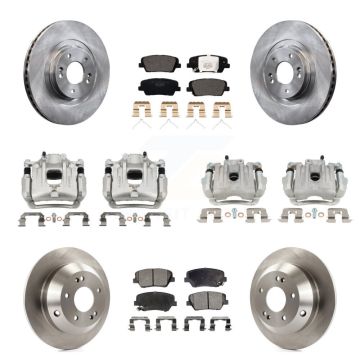 Front Rear Brake Caliper Rotors Ceramic Pad Kit (10Pc) For Kia Sorento Limited with 3.3L KC8-101142T