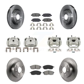 Front Rear Disc Brake Caliper Rotors And Semi-Metallic Pads Kit (10Pc) For Nissan Altima KC8-101143S