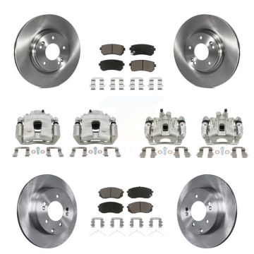 Front Rear Disc Brake Caliper Rotors And Ceramic Pads Kit (10Pc) For Hyundai Sonata KC8-101144C
