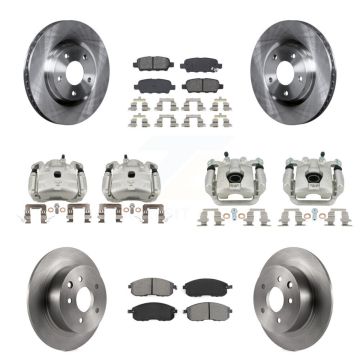 Front Rear Disc Brake Caliper Rotors And Semi-Metallic Pads Kit (10Pc) For Nissan Sentra KC8-101144S
