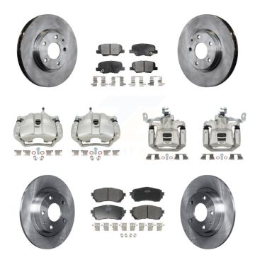 Front Rear Disc Brake Caliper Rotors And Semi-Metallic Pads Kit (10Pc) For Mazda 6 KC8-101145P