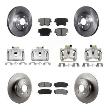 Front Rear Disc Brake Caliper Rotors Semi-Metallic Pad Kit (10Pc) For Chrysler 300 Dodge KC8-101145S