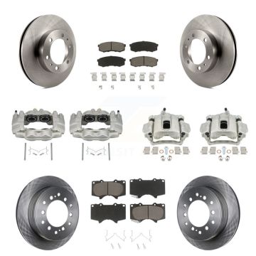 Front Rear Disc Brake Caliper Rotors And Ceramic Pads Kit (10Pc) For Toyota FJ Cruiser KC8-101147C