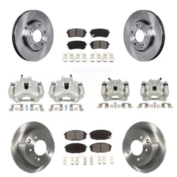 Front Rear Brake Caliper Rotors & Semi-Metallic Pad Kit (10Pc) For Kia Forte Koup Forte5 KC8-101147S