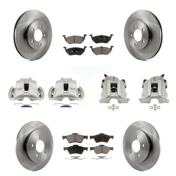 Front Rear Disc Brake Caliper Rotors And Ceramic Pads Kit (10Pc) For Mercury Mariner KC8-101147T